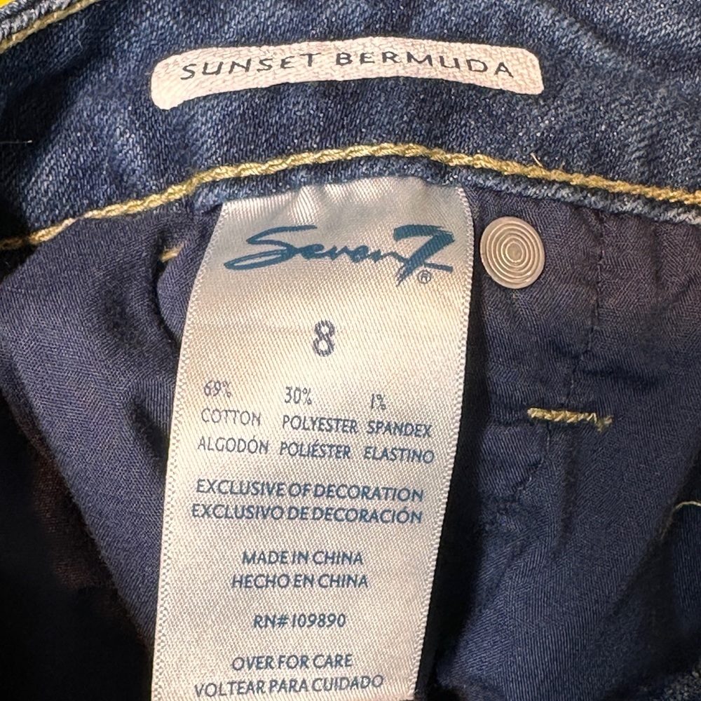 Seven sunset Bermuda roll up denim jorts shorts size 8 - Picture 4 of 4